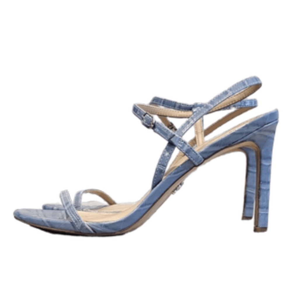 Sam Edelman Croc-Embossed Strappy Heels – Size 8.5